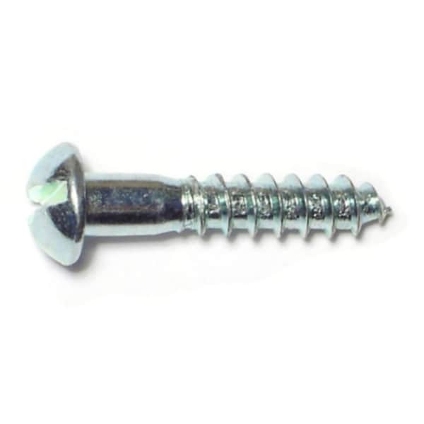 Midwest Fastener Wood Screw, #8, 7/8 in, Zinc Plated Steel Round Head Slotted Drive, 72 PK 61683 - main
